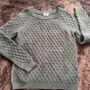 Old Navy Gray Textured Crew Neck Sweater